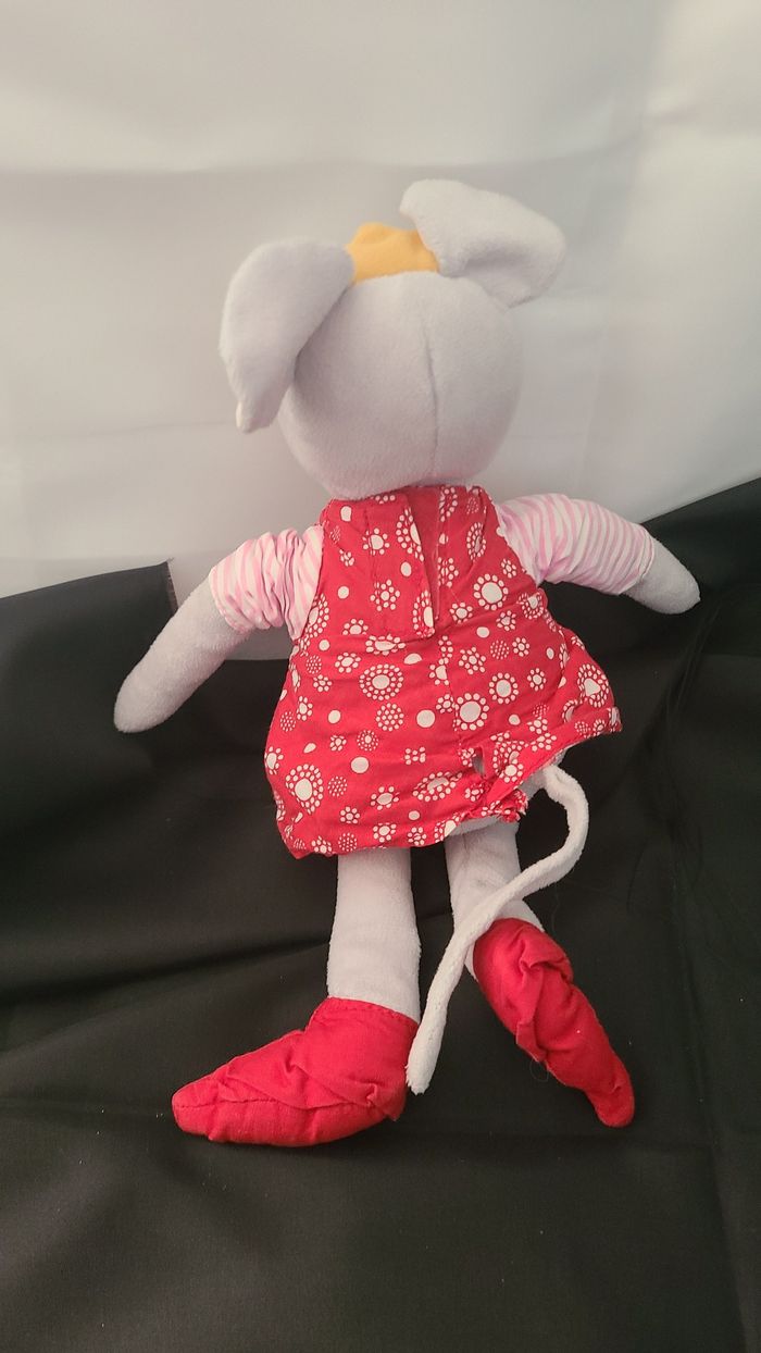 Peluche Doudou Souris Grise Robe Rouge Ikea - photo numéro 2