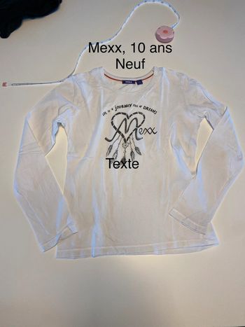 Tee shirt ML blanc Mexx 10 ans