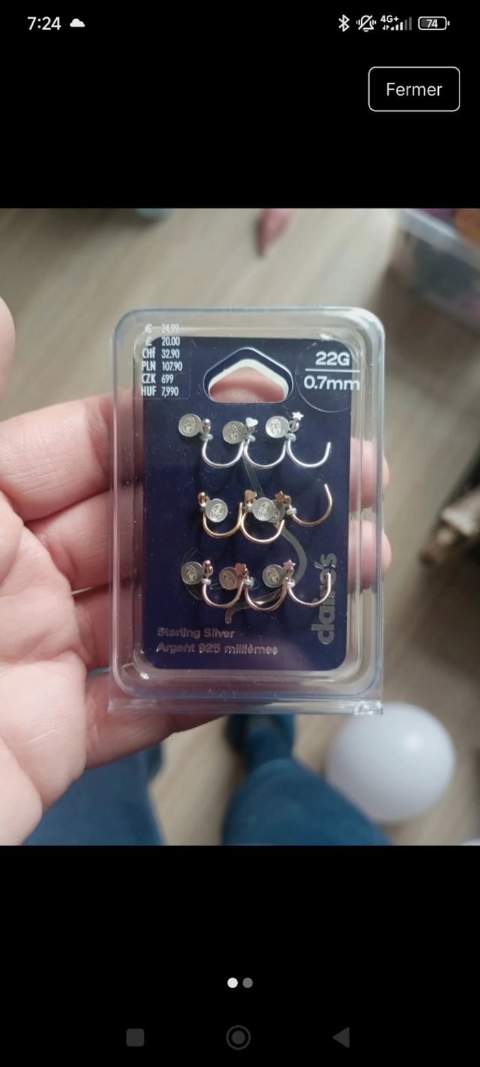 Lot piercings nez neufs