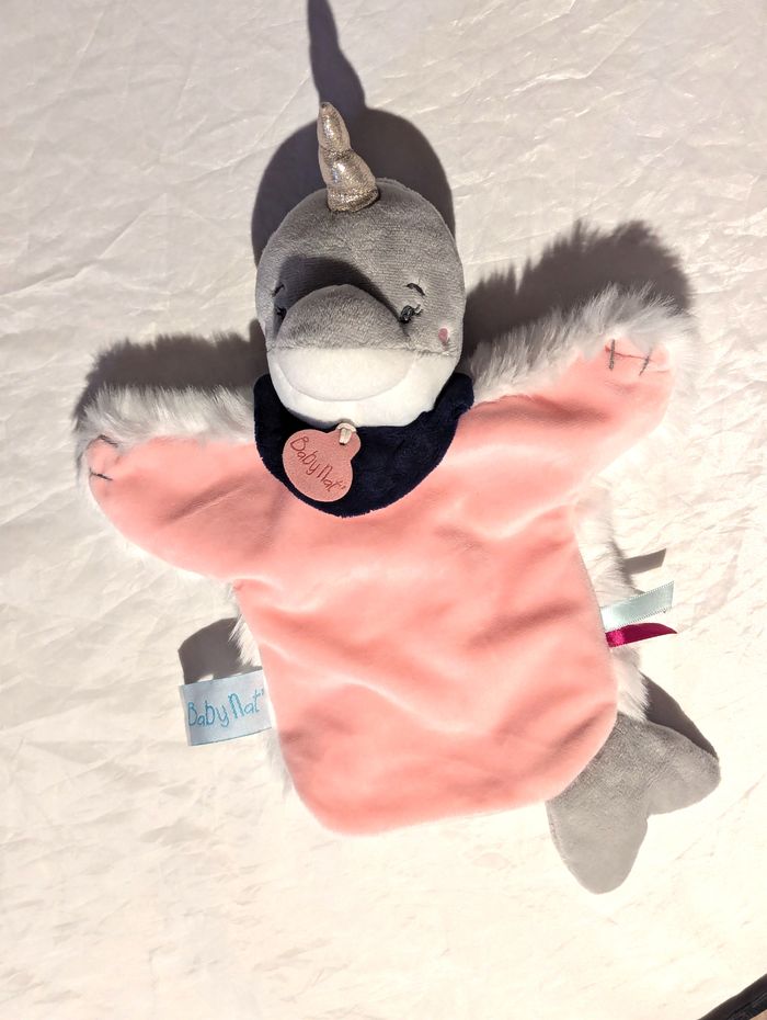 Licorne Corne Argentée Pailletée Robe Rose Devant Fourrure Arrière Peluche Petits Enfants Bébés - photo numéro 2