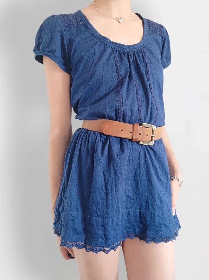 Robe midi froissé dentelle y2k / EDC by Esprit - 38/M à 40/L