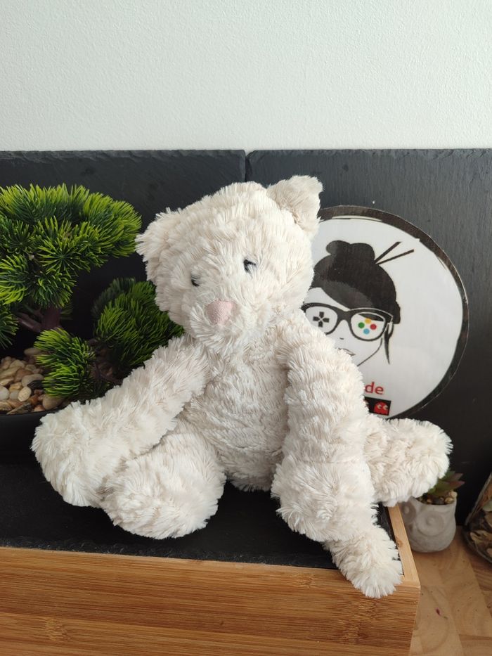 Peluche chat blanc  jellycat kitty cat Plush jelly5291sh white Fuddlewuddle Pink