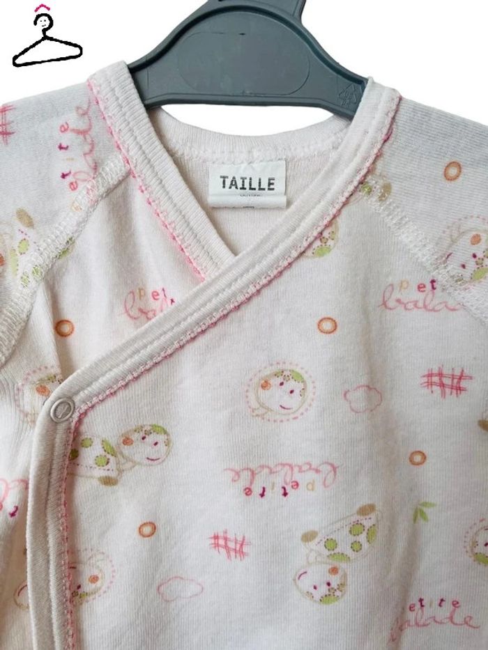 LOT de 3 bodies croisés à manches longues roses - bébé fille 3 mois - photo numéro 5