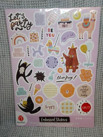 Autocollants stickers reliefs x2 scrapbooking "Anniversaire"