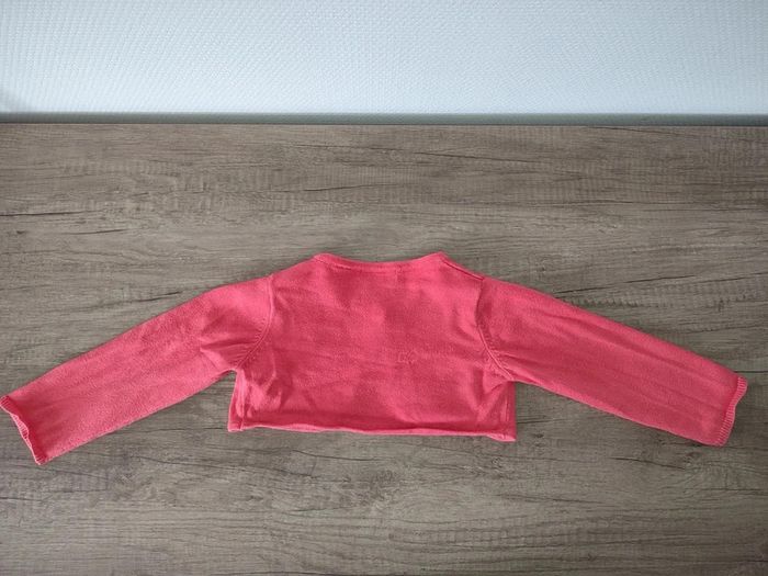 Gilet court / boléro obaibi 18 mois rose / corail - photo numéro 2