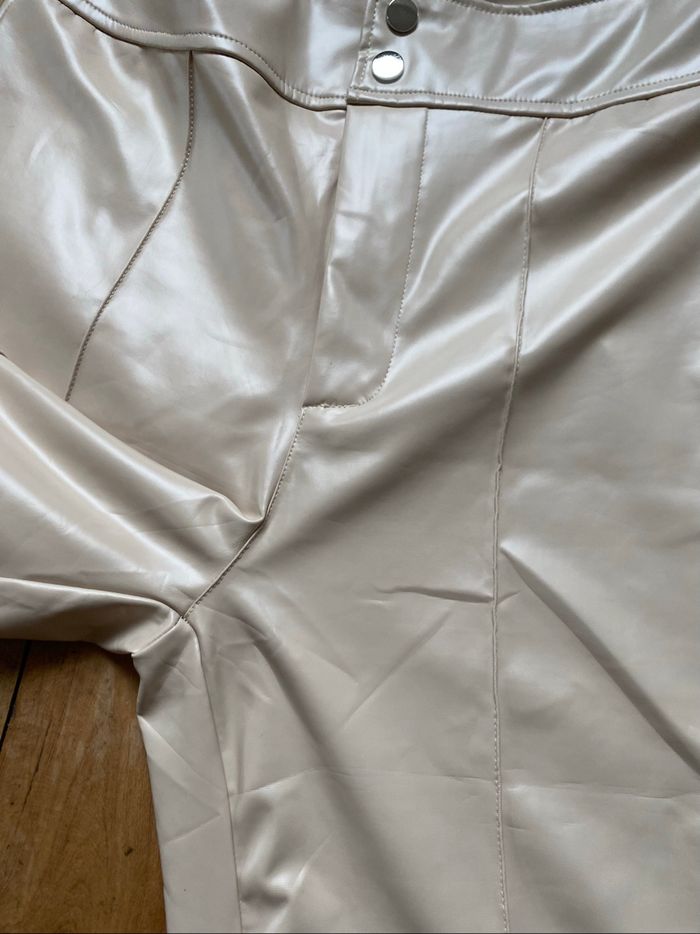 Similicuir écru état neuf Pantalon skinny Legging M - photo numéro 2