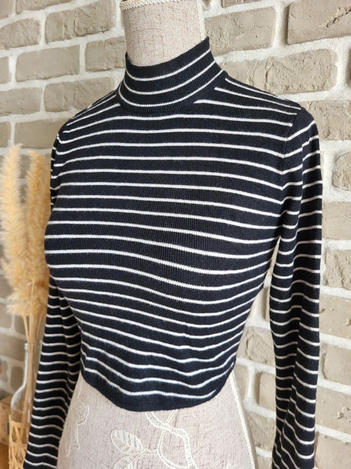 Pull crop marinière Bershka - photo numéro 5