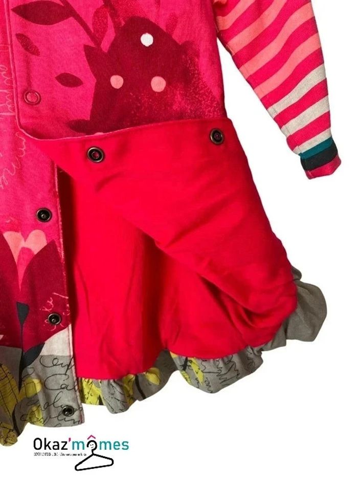 (NEUF) Robe à manches longues fuchsia imprimé souris - Catimini 6 mois (68cm) - photo numéro 5