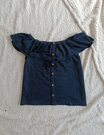 Top épaules dénudées à boutons – volants style bohème KIABI