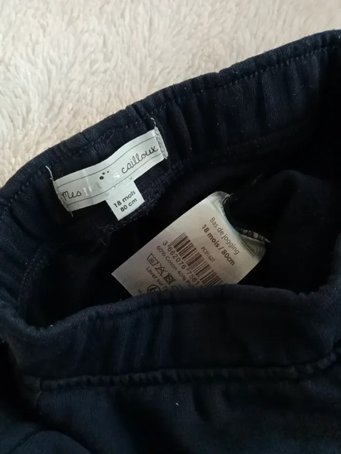 Pantalon molletonné bleu marine 18 mois - photo numéro 2