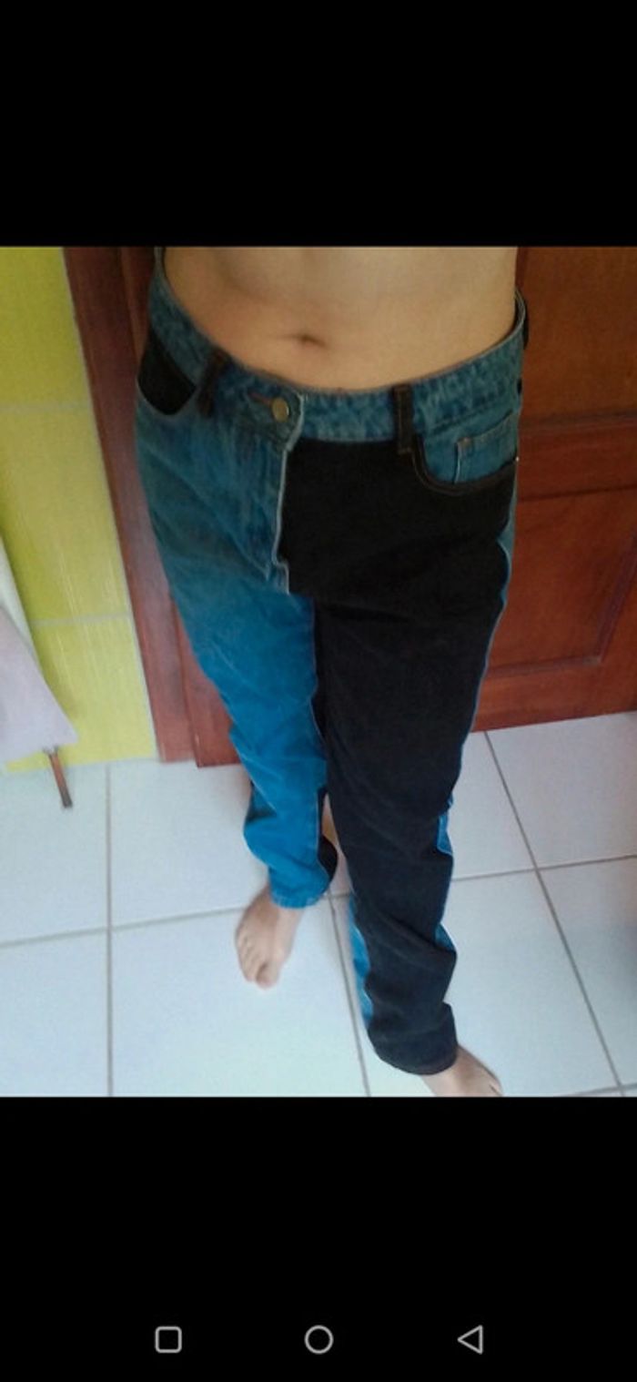 Jeans femme noir et bleu Shein - photo numéro 2