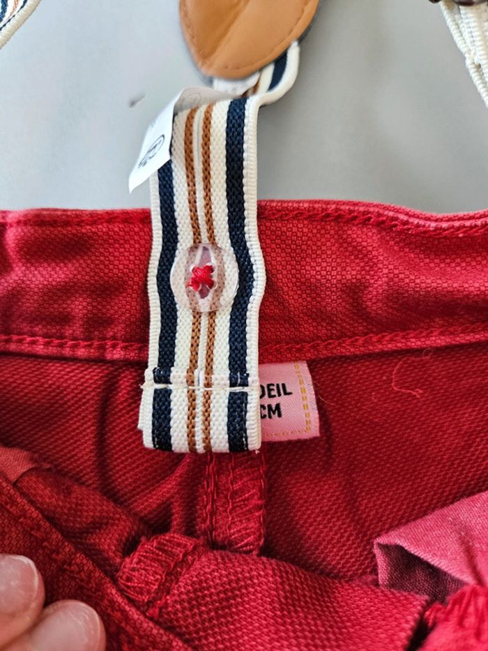 Jean bretelle rouge 9/12m - photo numéro 2
