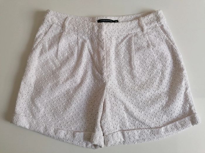 Short blanc dentelle anglaise doublée Monoprix autre ton 38