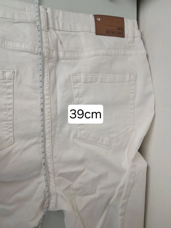Md'M jean été blanc T.46 taille haute neuf - photo numéro 20