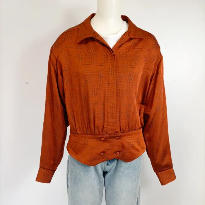 Chemisier / Veste Charmy Couture - Couturier - Orange Bomber - Pièce unique A327