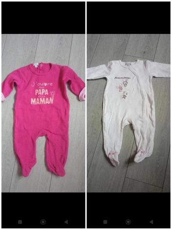 lot pyjama coton fille taille 6 mois