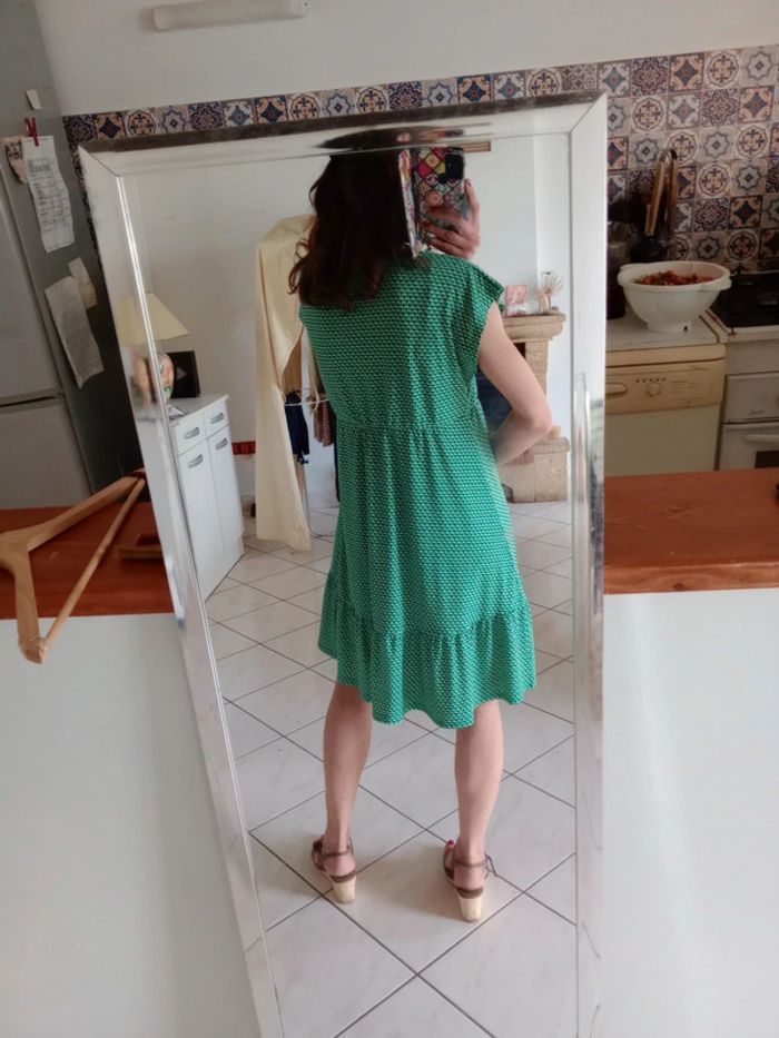 Robe XL verte et blanche c80 - photo numéro 6