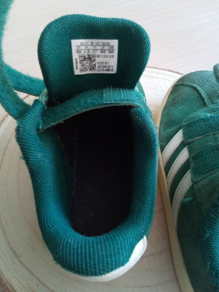 Baskets vertes à scratch Adidas taille 27 - photo numéro 3