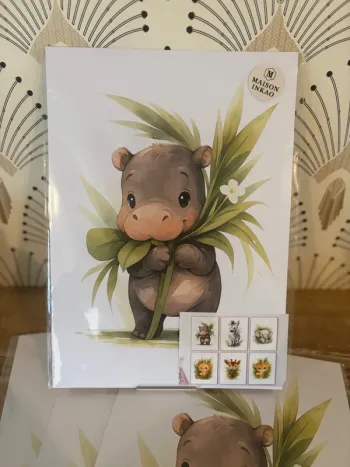 Affiches “Mini-Safari Doux” pour chambre enfant