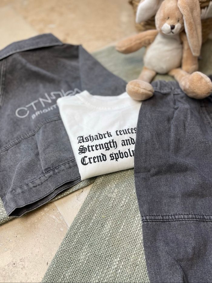 Ensemble sportwear garçon – veste en jean, pantalon cargo et pull manches longues - photo numéro 2