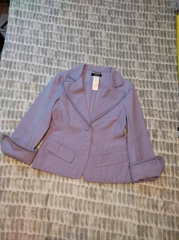 Veste blazer mauve lilas cintrée ajustée coton Morgan taille 38