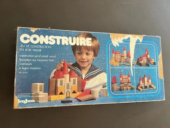 Jeu de construction en bois vintage