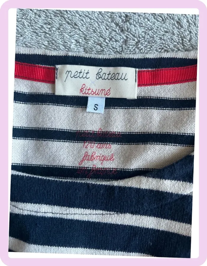 Haut Petit Bateau Kitsumé Taille S – Rayé Bleu & Blanc, Nœud Marin Brodé - photo numéro 4
