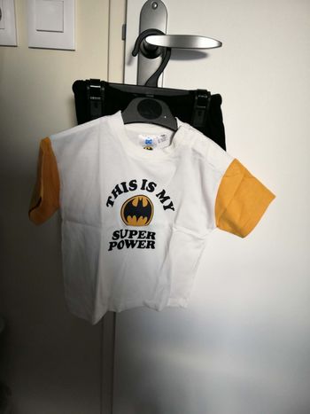 Ensemble 2 pièces (tee-shirt + short) Batman DC Comics 12 mois (80 cm) Kiabi