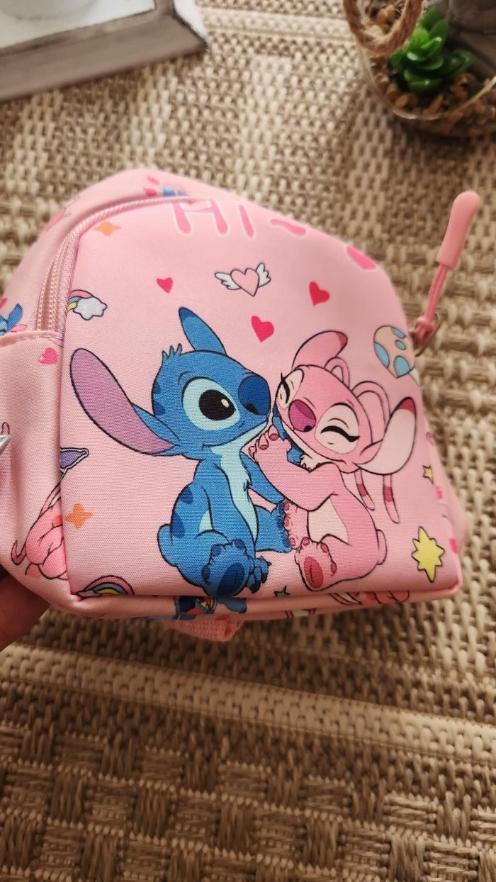 Petit sac à dos bandoulière rose Stitch Angel - photo numéro 9