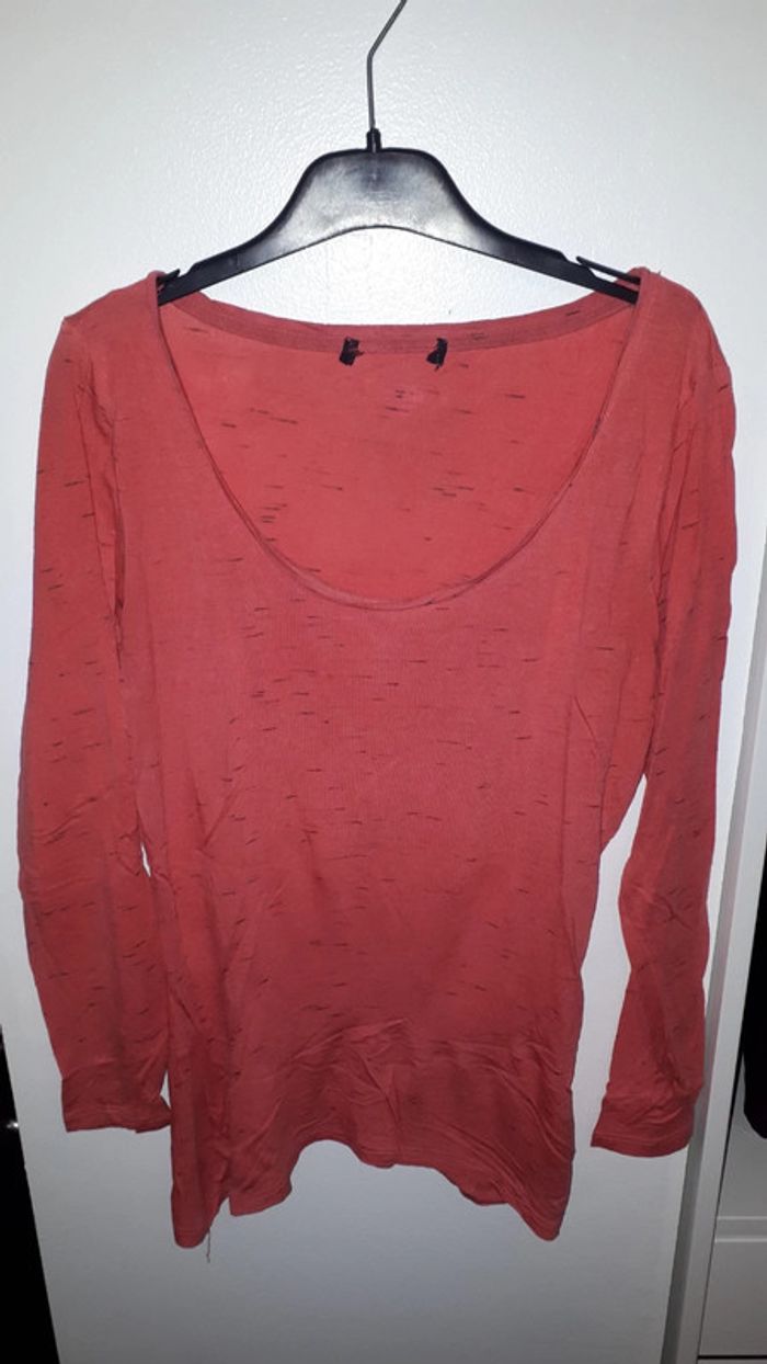 T-shirt rose manches longues