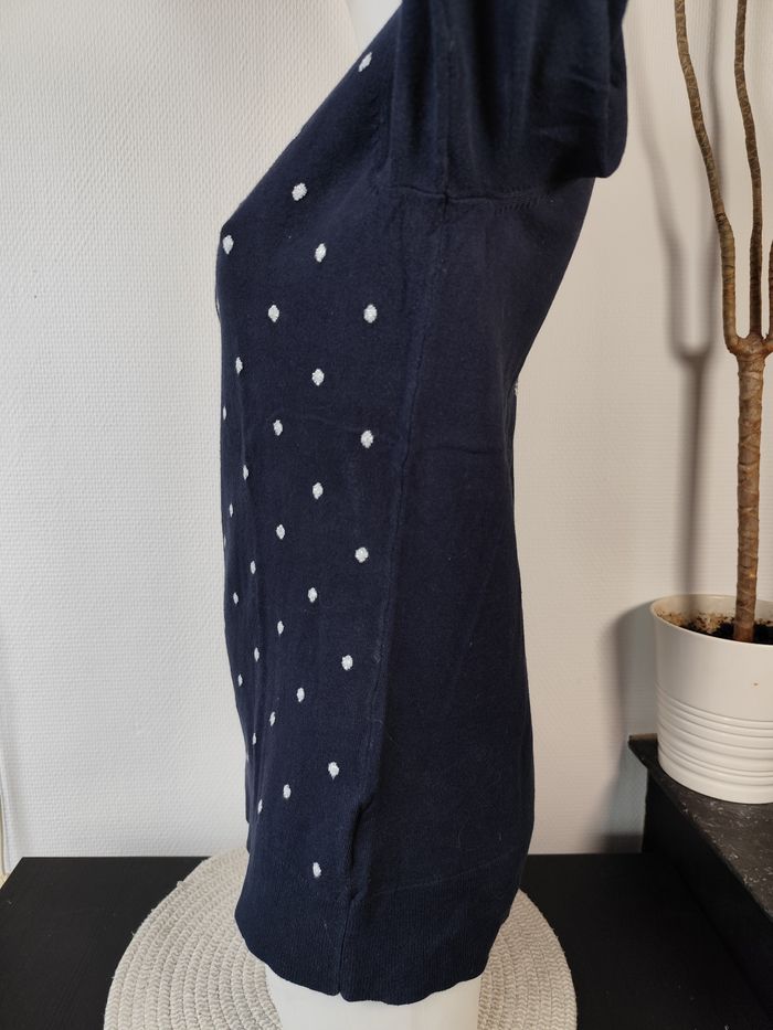 Pull col V marine à pois argenté - Tommy Hilfiger Taille S (US - Dimensions en photo) - photo numéro 3