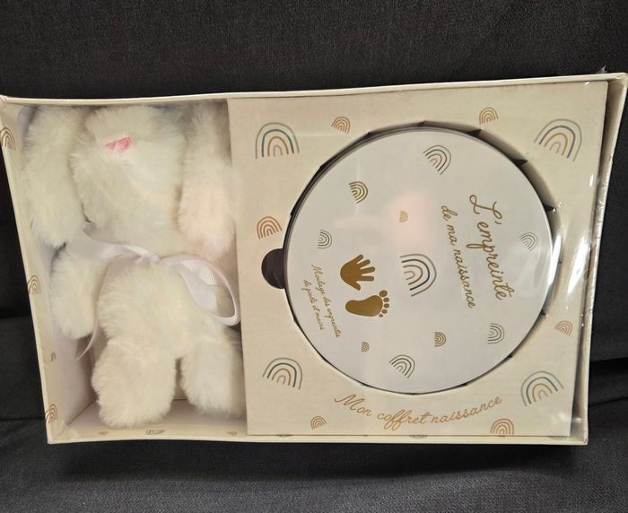 Coffret naissance peluche Lapin et l'empreinte de ma naissance - Atmosphera