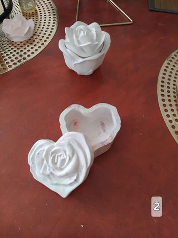 Boîte à bijoux en plâtre effet marbré