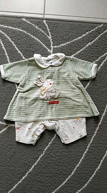 Pyjamas velours sans pieds naissance