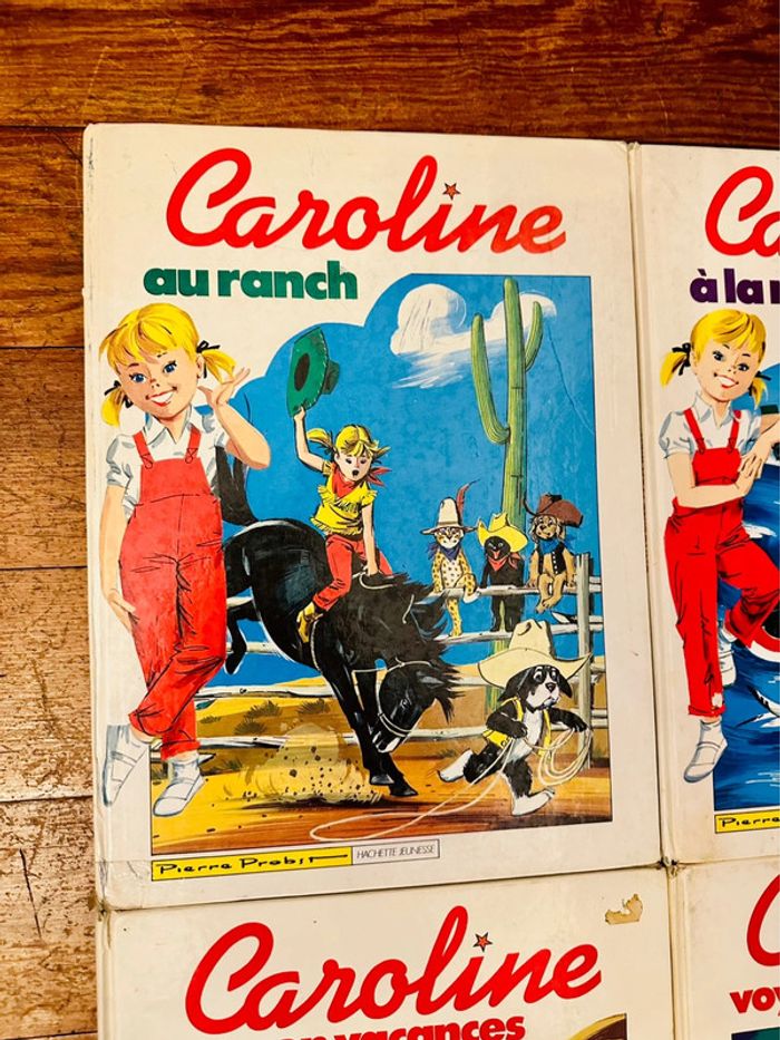 Lot de 5 livres rares « rouge » anciens Caroline Grands albums Hachette blancs Probst - photo numéro 5