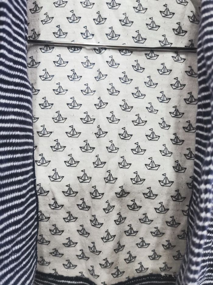 🌺HetM gilet blazer veste class petit bateau origami rayure bleu et blanc 4/6mois 68cm - photo numéro 2