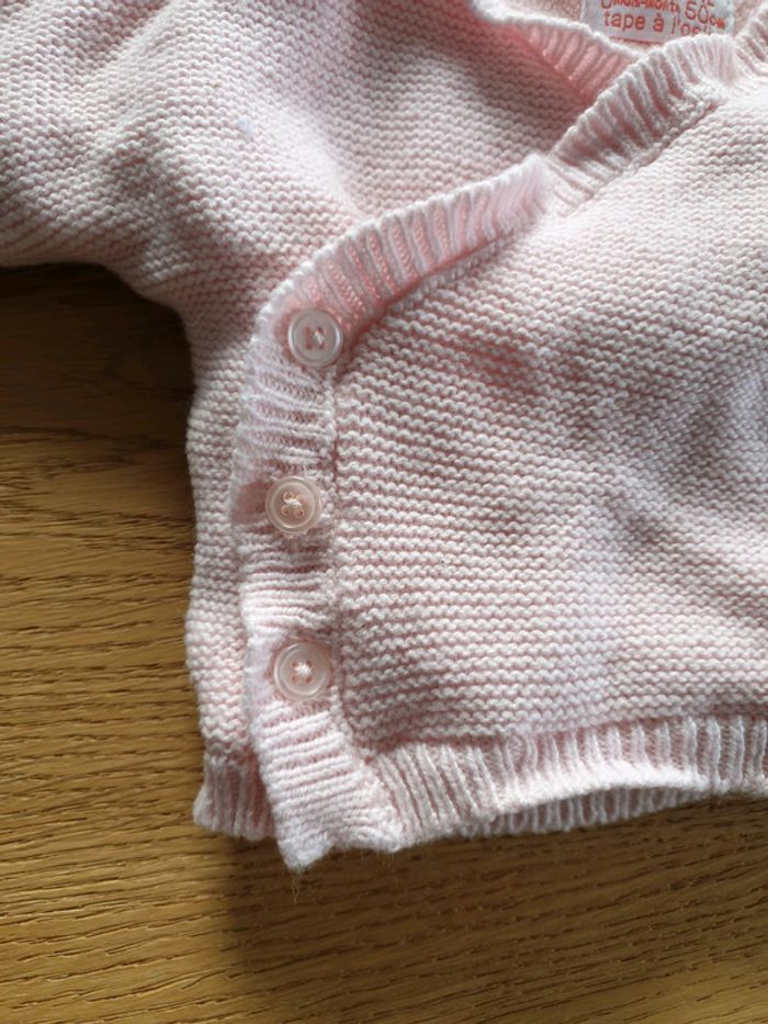 Gilet doublé polaire cache-coeur taille 0 mois - photo numéro 4