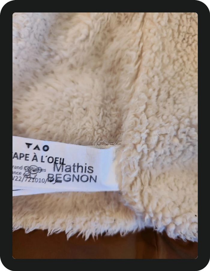 Blouson à capuche bleu marine marron Tape à l'oeil Taille 36 mois - photo numéro 4