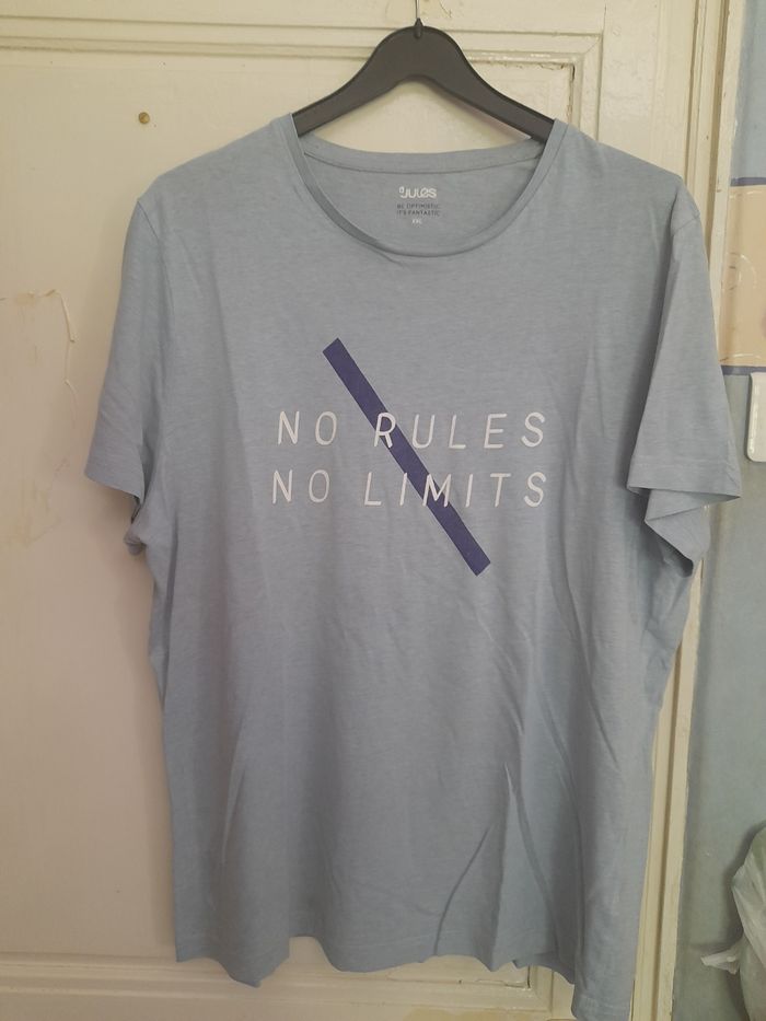 T-shirt bleu imprimé, marque Jules, taille XXL
