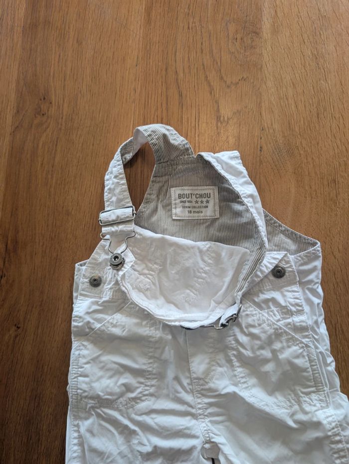 Salopette short en jean blanc 18 mois Bout'Chou - photo numéro 3