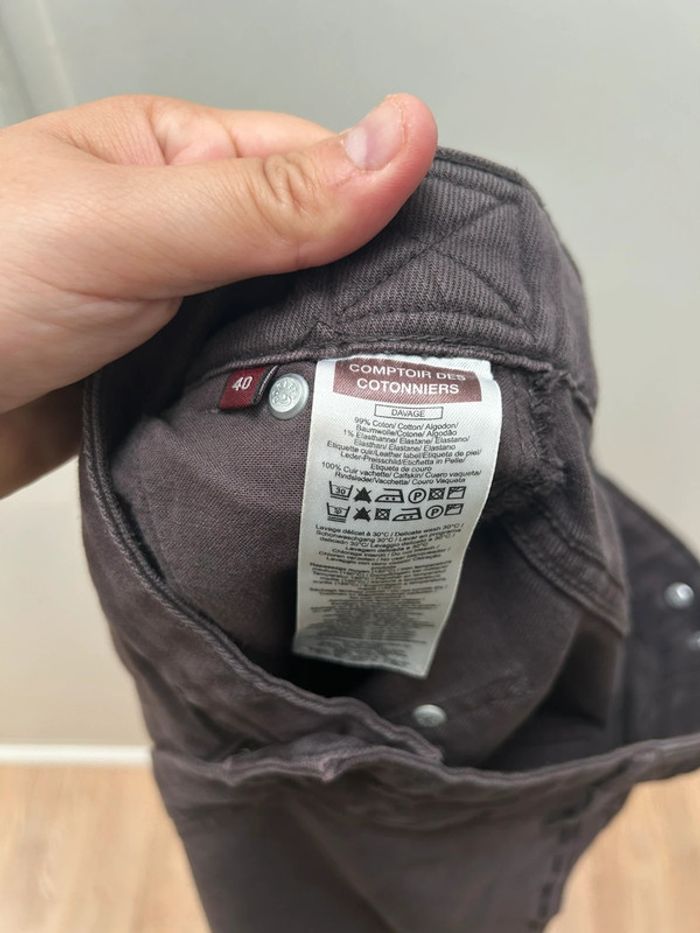 Jean pantalon pattes def d’éléphant marron - le comptoir des cotonniers taille 40 davage - photo numéro 8