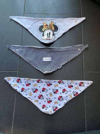 Lot de 3 bavoirs bandanas Minnie