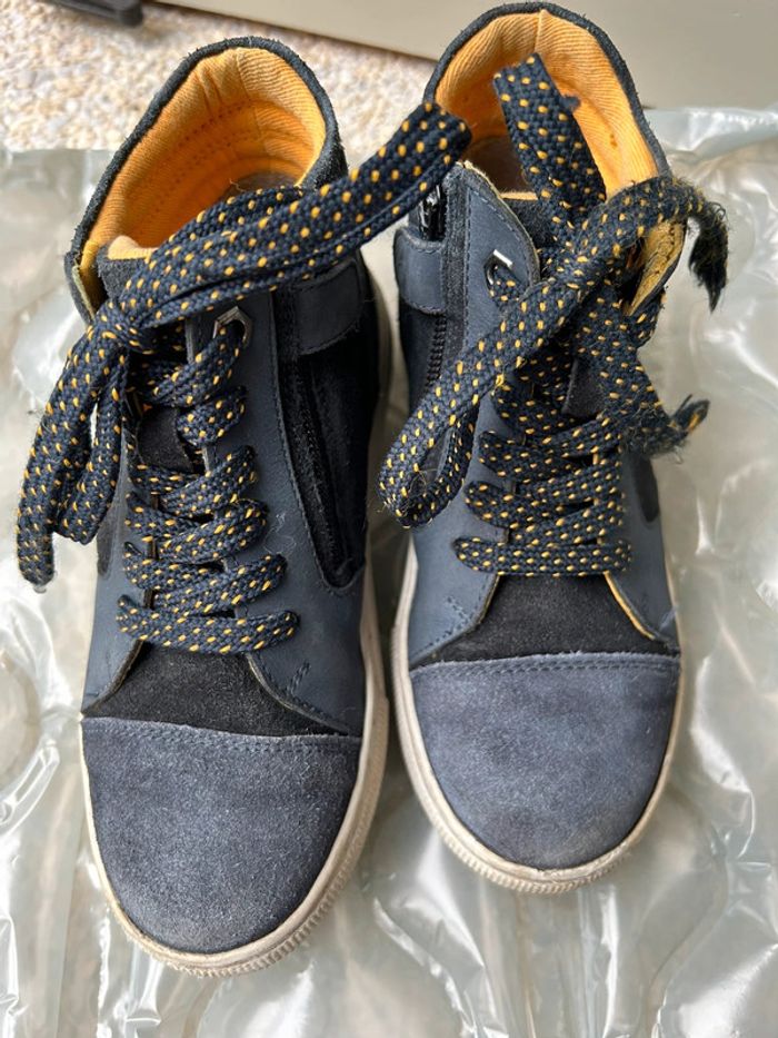 Baskets montantes cuir à lacets et fermeture éclair garçon verbaudet - photo numéro 11
