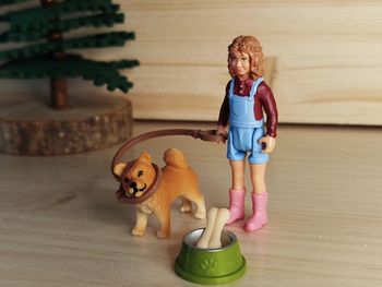 Set de figurines Fillette et chiot Shiba inu