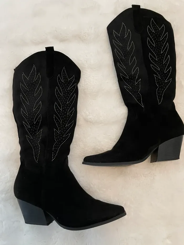 Botte Santiags noir et brillant taille 41 - photo numéro 8