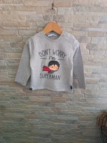 T-shirt gris Superman 24M