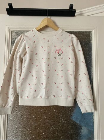 Pull blanc  motifs  floraux Jiabi