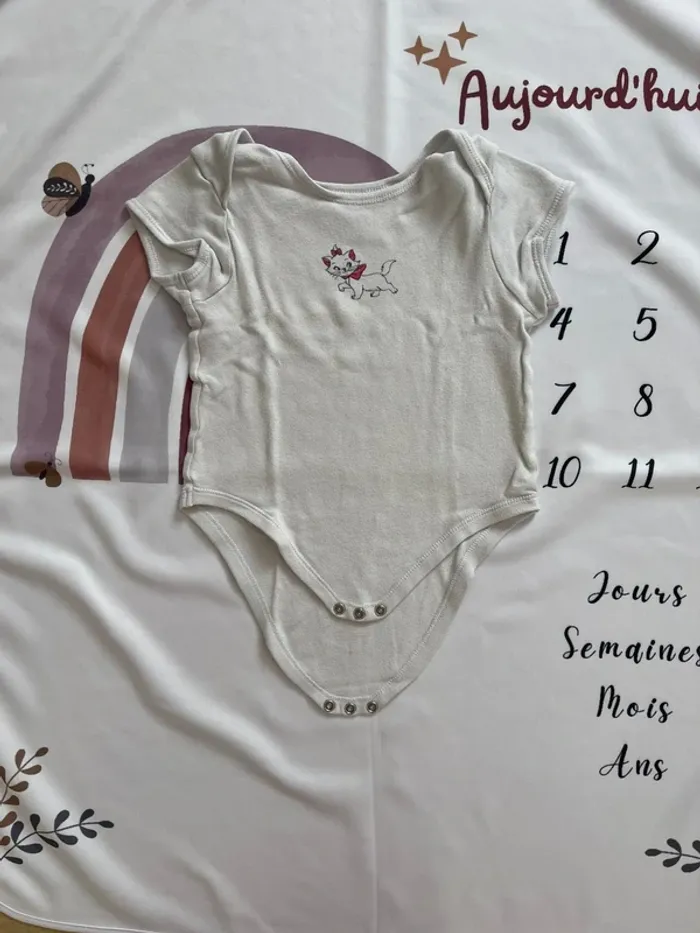 Lot de 4 bodys bébé fille – Disney Baby by Primark – Manches courtes – Marie des Aristochats - photo numéro 5