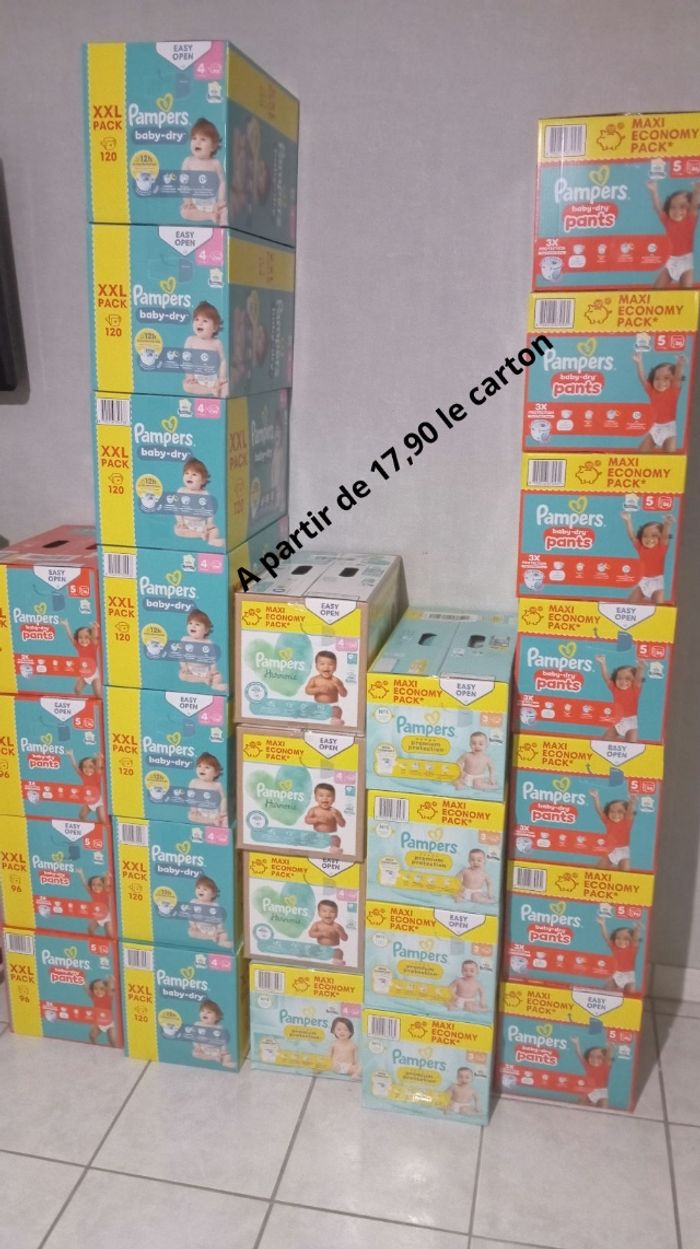 Carton maxi pack couches Pampers premium protection taille 3 - photo numéro 2