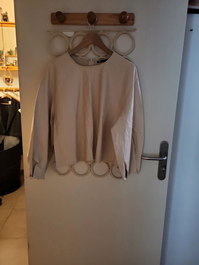 Blouse similicuir beige - photo numéro 3